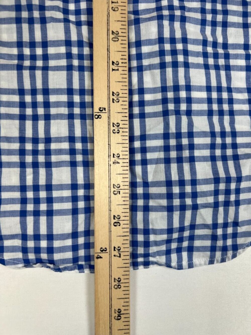 Lacoste Men's Size S Blue White Check Plaid Long Sleeve Button Down Shirt - Picture 5 of 7